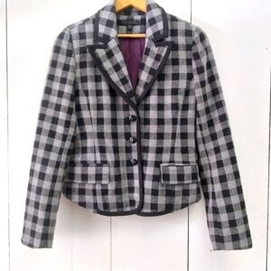 𝅺buffalo Plaid crooped  Blazer